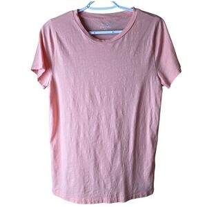 J.Crew Women's L Slub Cotton Tee Coral Pink Short Sleeve Crewneck T-Shirt
